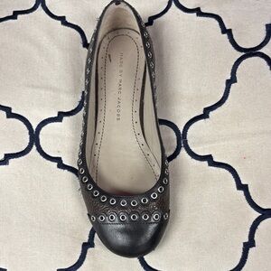 Marc Jacobs Black Flats with Silver Accents